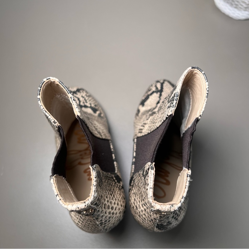 Sam Edelman Case Snake Print Python Heeled Bootie… - image 4